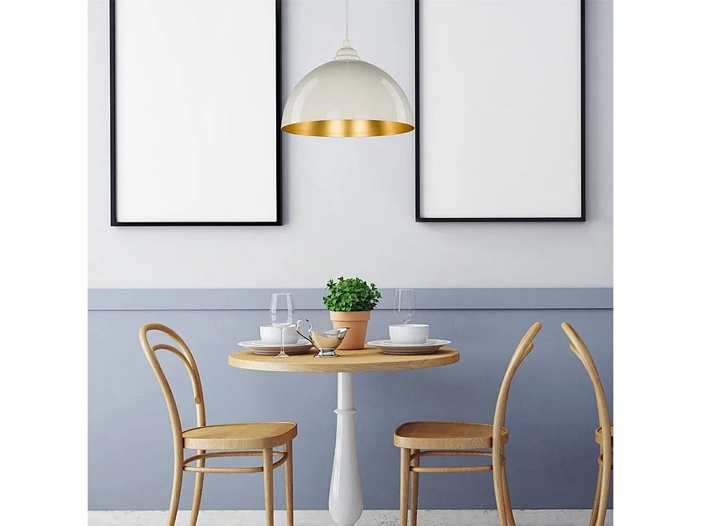 Lampada a sospensione in metallo Topak ASZ0948 colore bianco