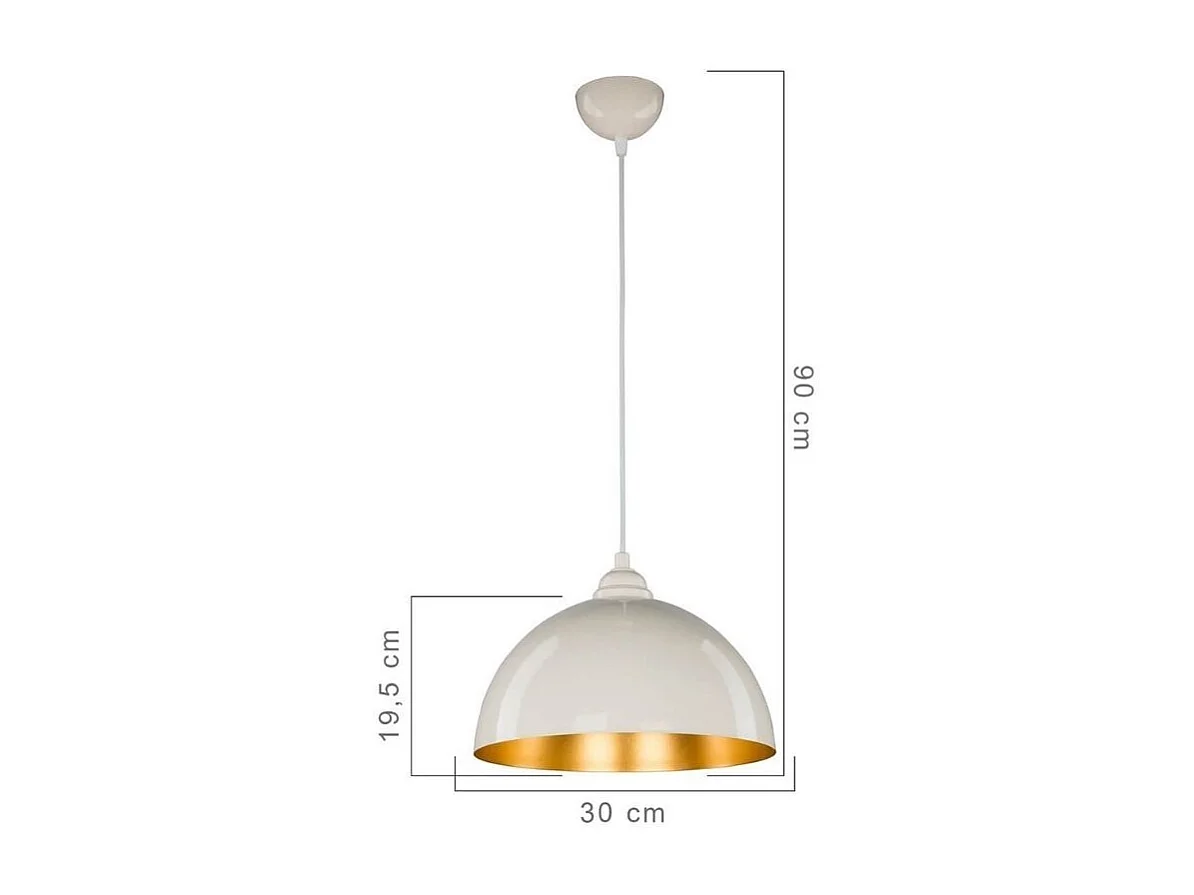 Lampada a sospensione in metallo Topak ASZ0948 colore bianco