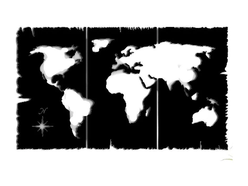 Cornice decorativa mondo 125x73 cm MT1924241 colore nero