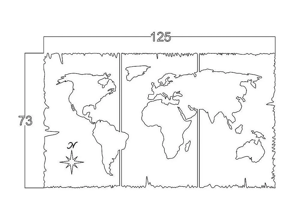 Cornice decorativa mondo 125x73 cm MT1924241 colore nero