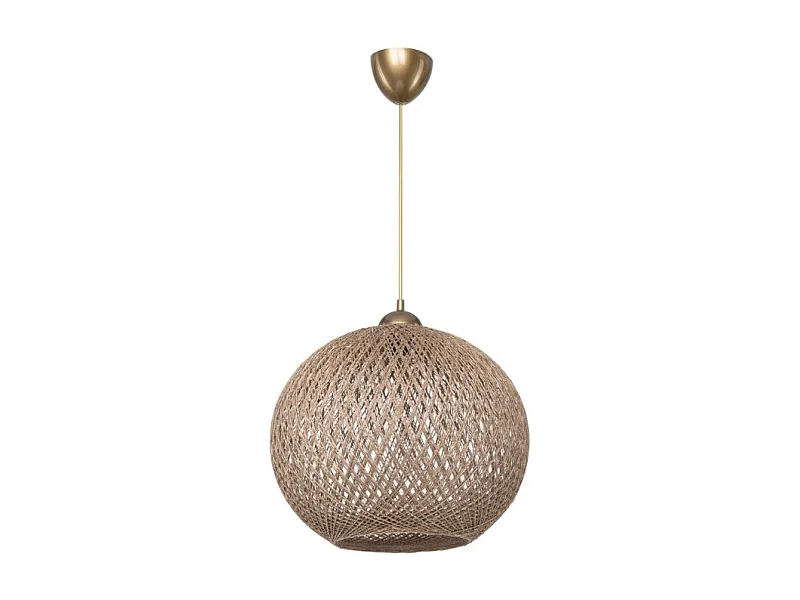 Lampada a sospensione con paralume in corda intrecciato beige Yumak MDL4746