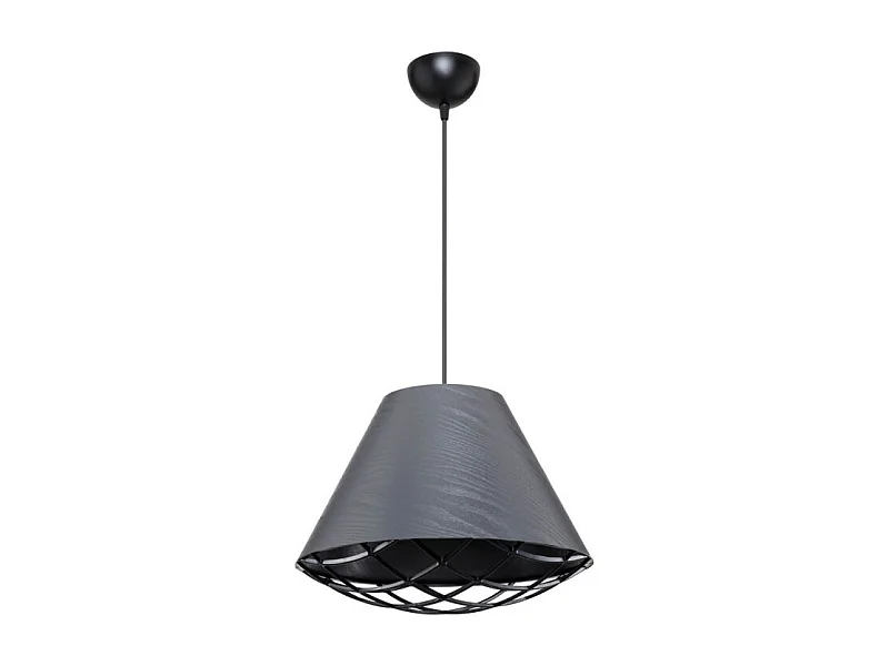 Lampada a sospensione moderna con paralume in tessuto antracite Ayda ASZ1560