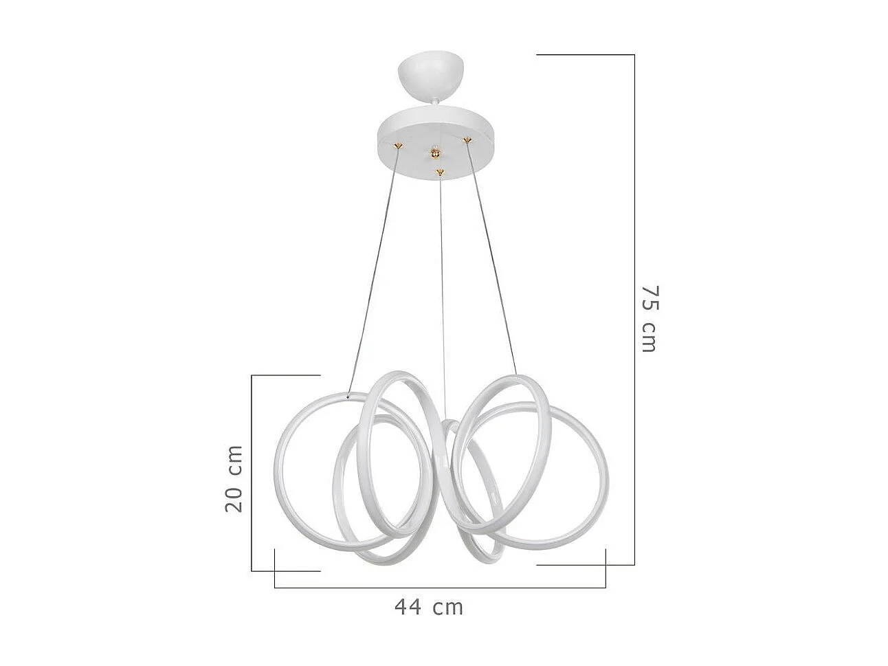 Lampada a sospensione LED forma spirale Ilya MDL4439 colore bianco