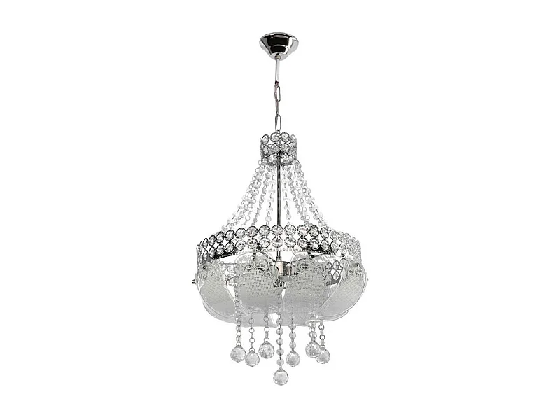 Lampada a sospensione vetro decorato e pietre effetto cristallo Sare MDL3550 colore argento