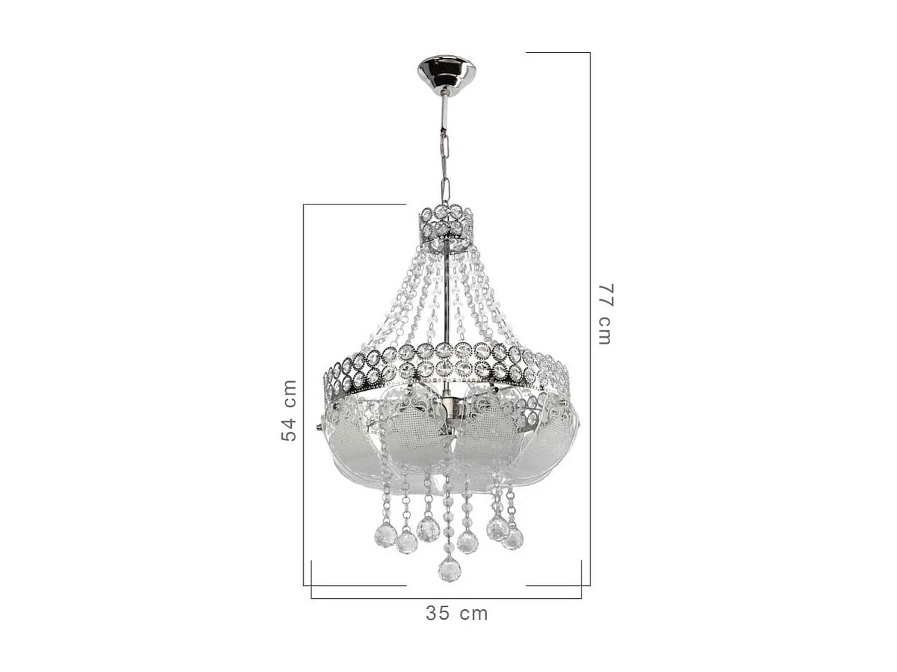 Lampada a sospensione vetro decorato e pietre effetto cristallo Sare MDL3550 colore argento