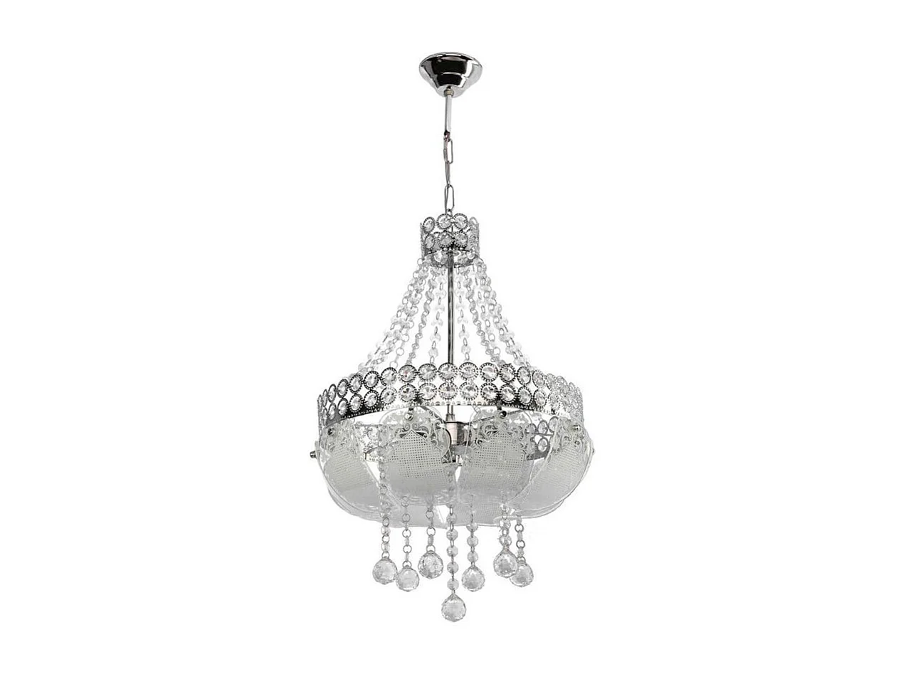 Lampada a sospensione vetro decorato e pietre effetto cristallo Sare MDL3550 colore argento