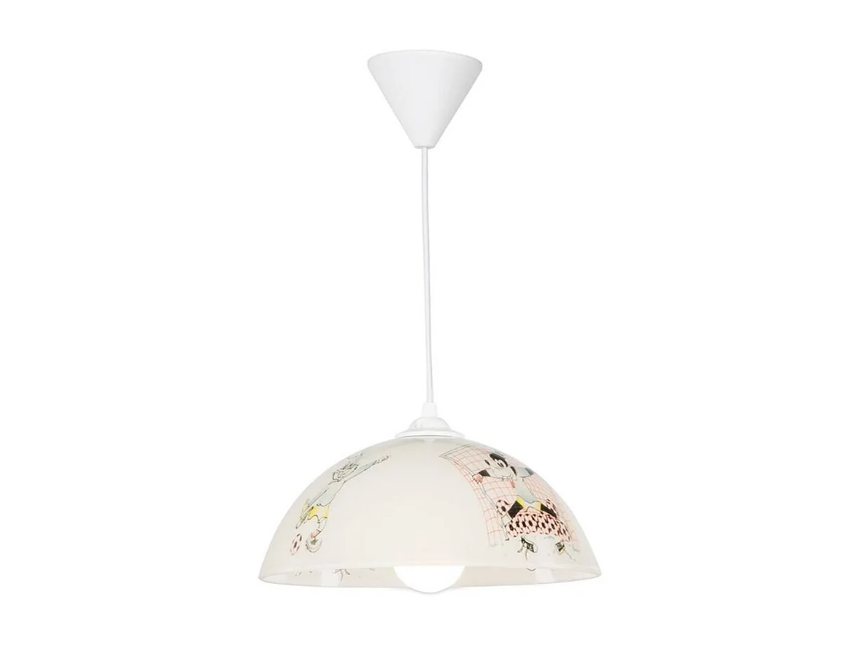 Lampada per cameretta vetro bianco con disegni Mufi MDL4164