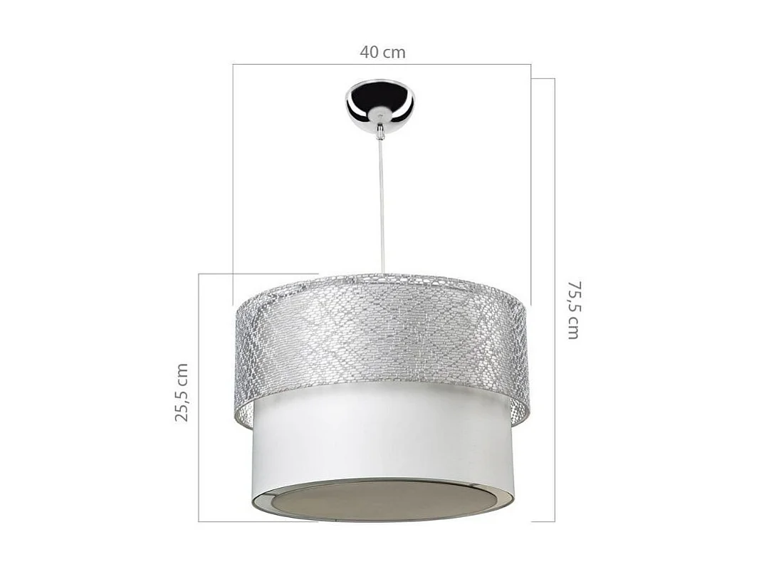 Lampada a sospensione in tessuto Polo MDL2355 colore grigio