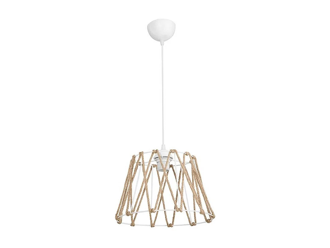Lampada a sospensione metallo e corda Evren ASZ1029 colore bianco