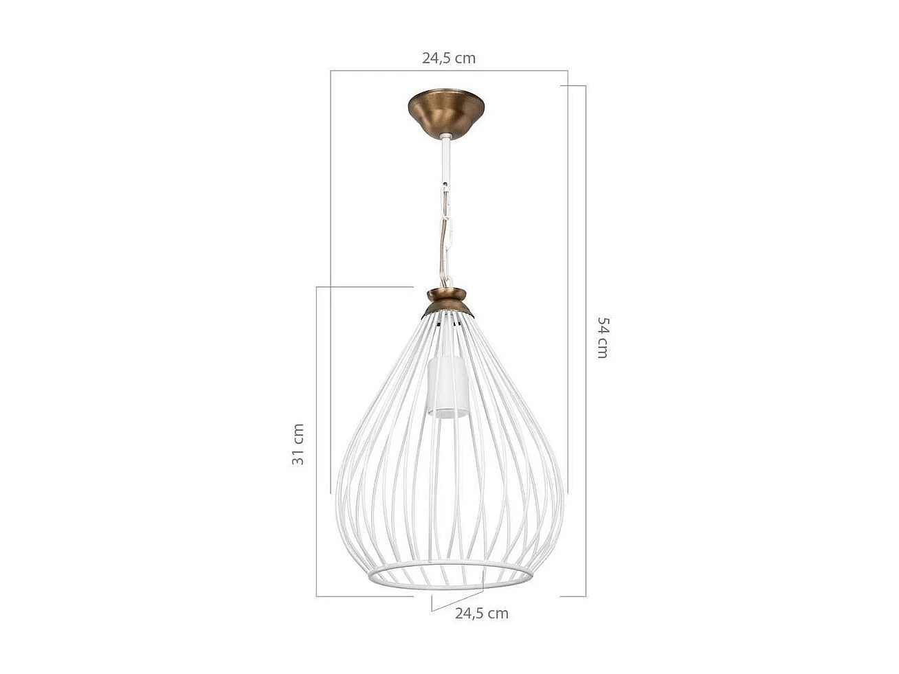 Lampada a sospensione ciondolo metallo Umay ASZ1314 colore bianco