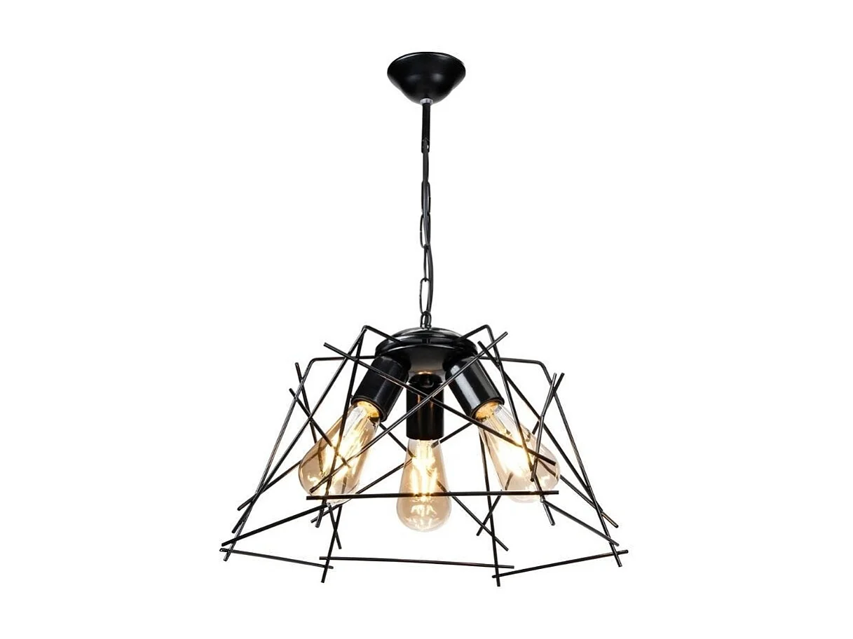 Lampada a sospensione 3 luci in metallo asimmetrico Tena MDL3854 colore nero