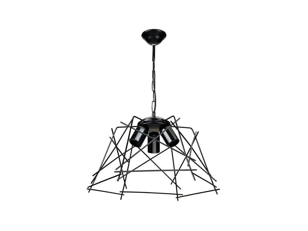 Lampada a sospensione 3 luci in metallo asimmetrico Tena MDL3854 colore nero