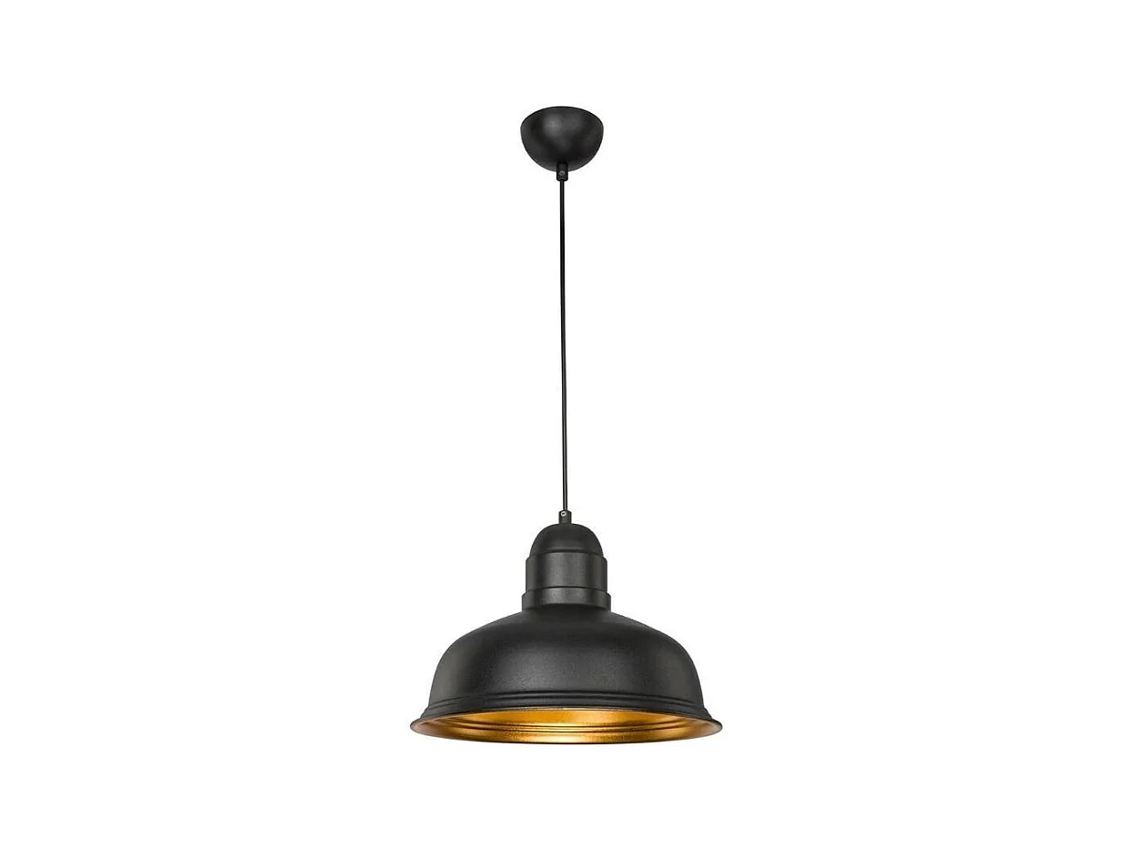 Lampada a sospensione metallo nero interno oro Kumbet MDL3053