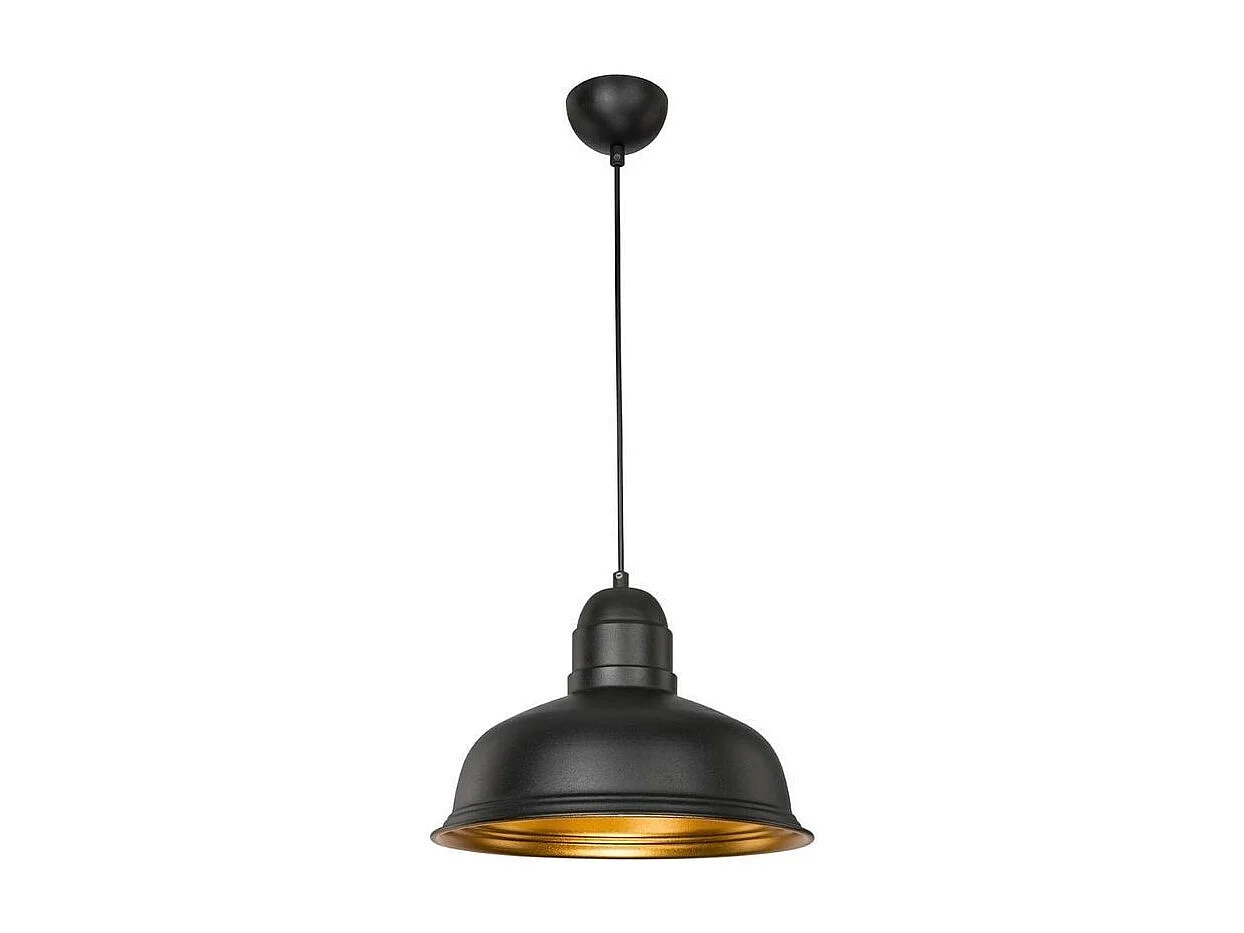 Lampada a sospensione metallo nero interno oro Kumbet MDL3053