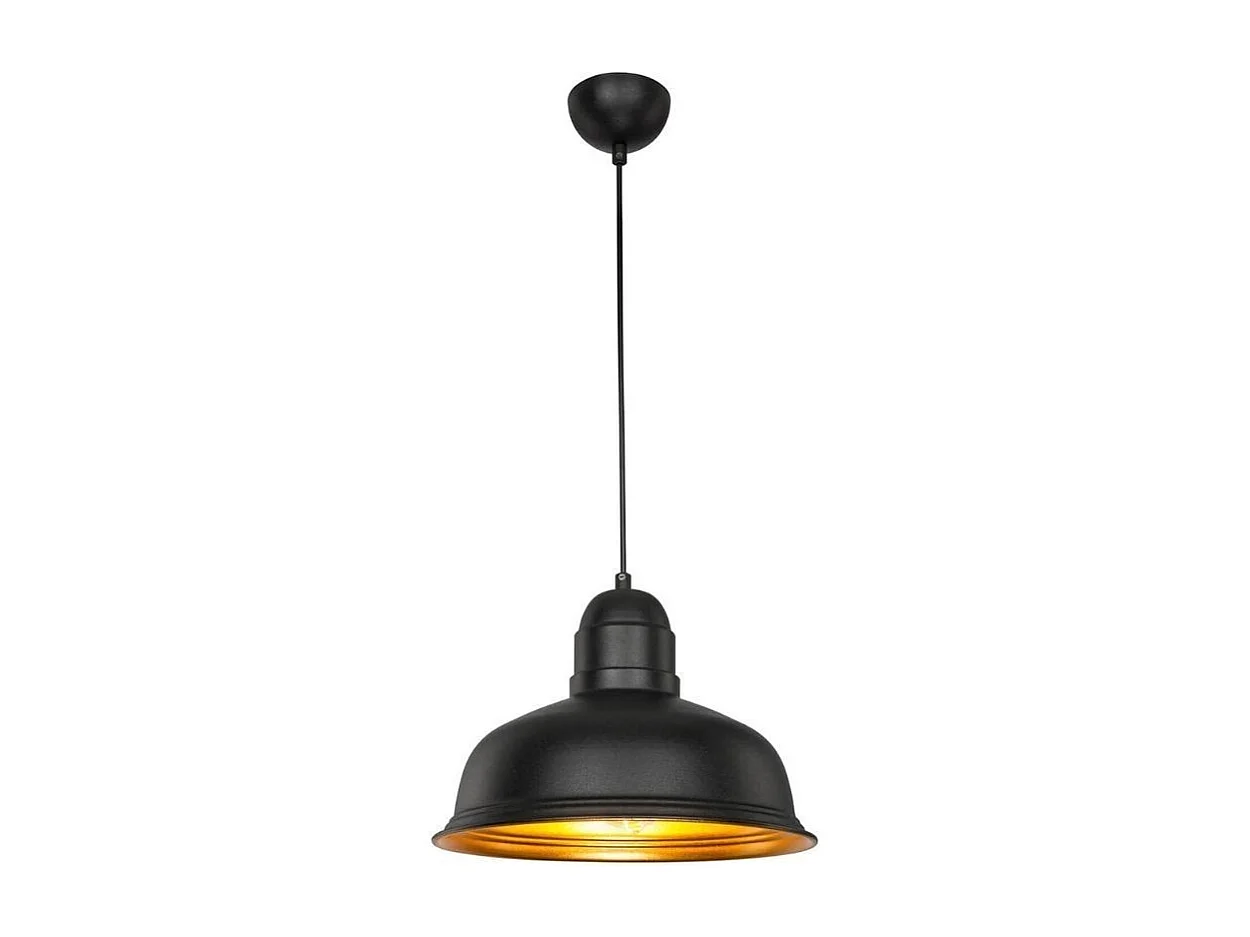 Lampada a sospensione metallo nero interno oro Kumbet MDL3053