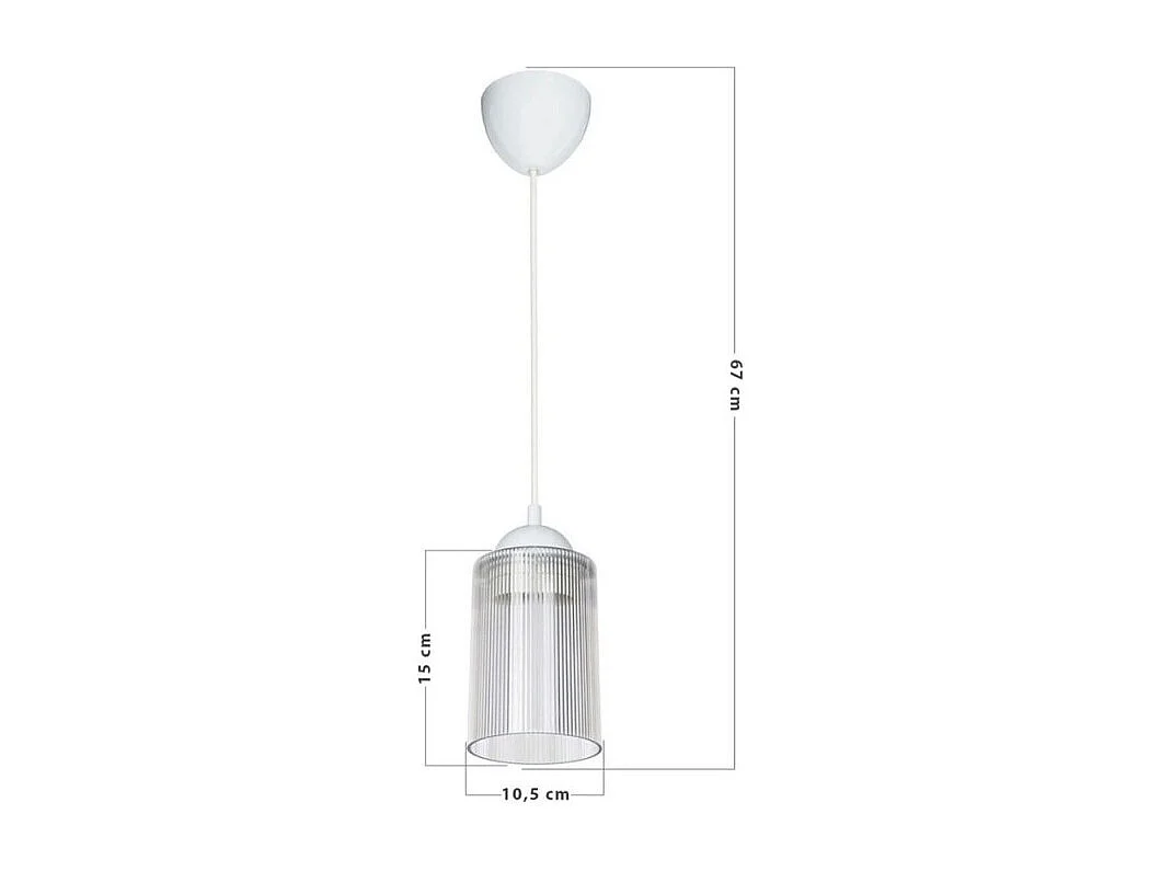 Lampada a sospensione con paralume cilindrico in plastica trasparente Optical ASZ1025
