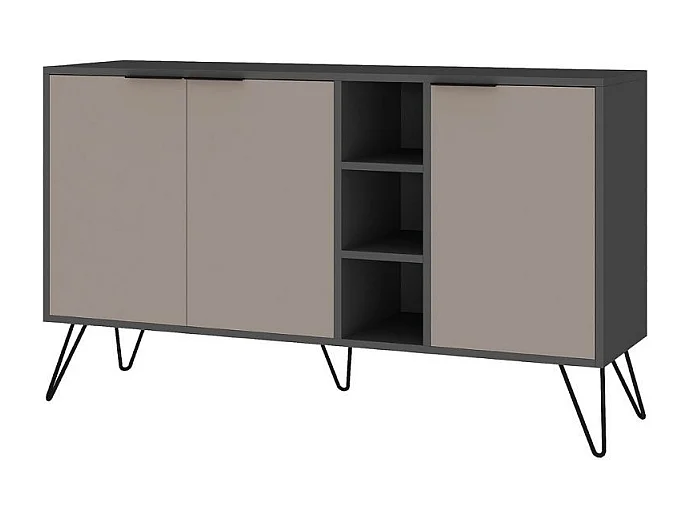 Madia 3 ante Clara 142x35,5x83h colore antracite tortora