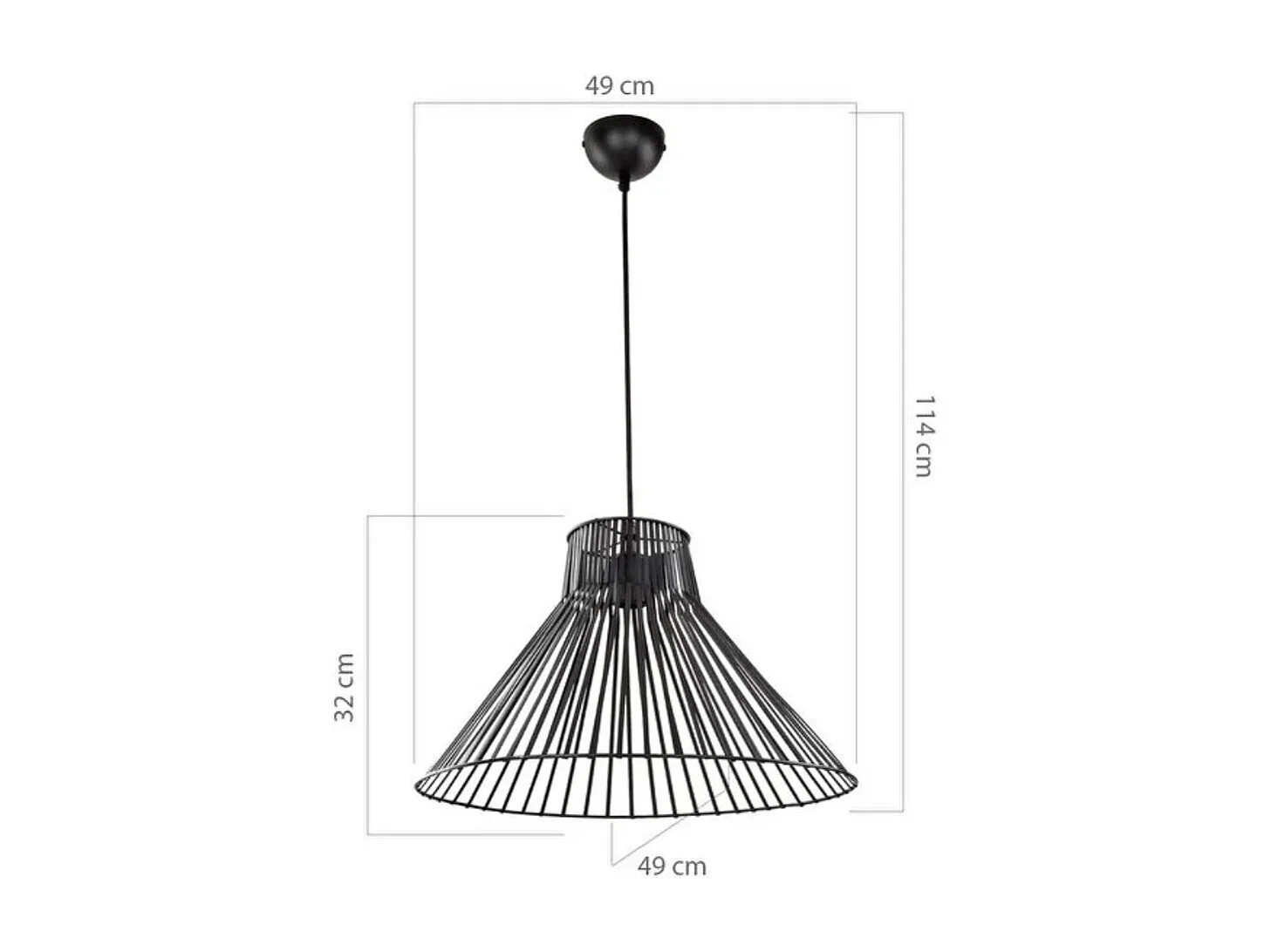 Lampada a sospensione filo metallico Panama MDL4135 colore nero