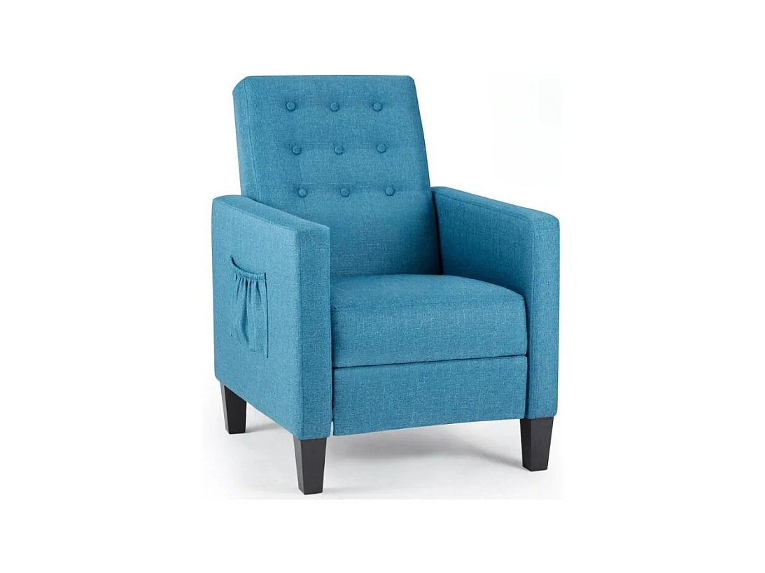 Poltrona recliner con massaggio Malea tessuto blu