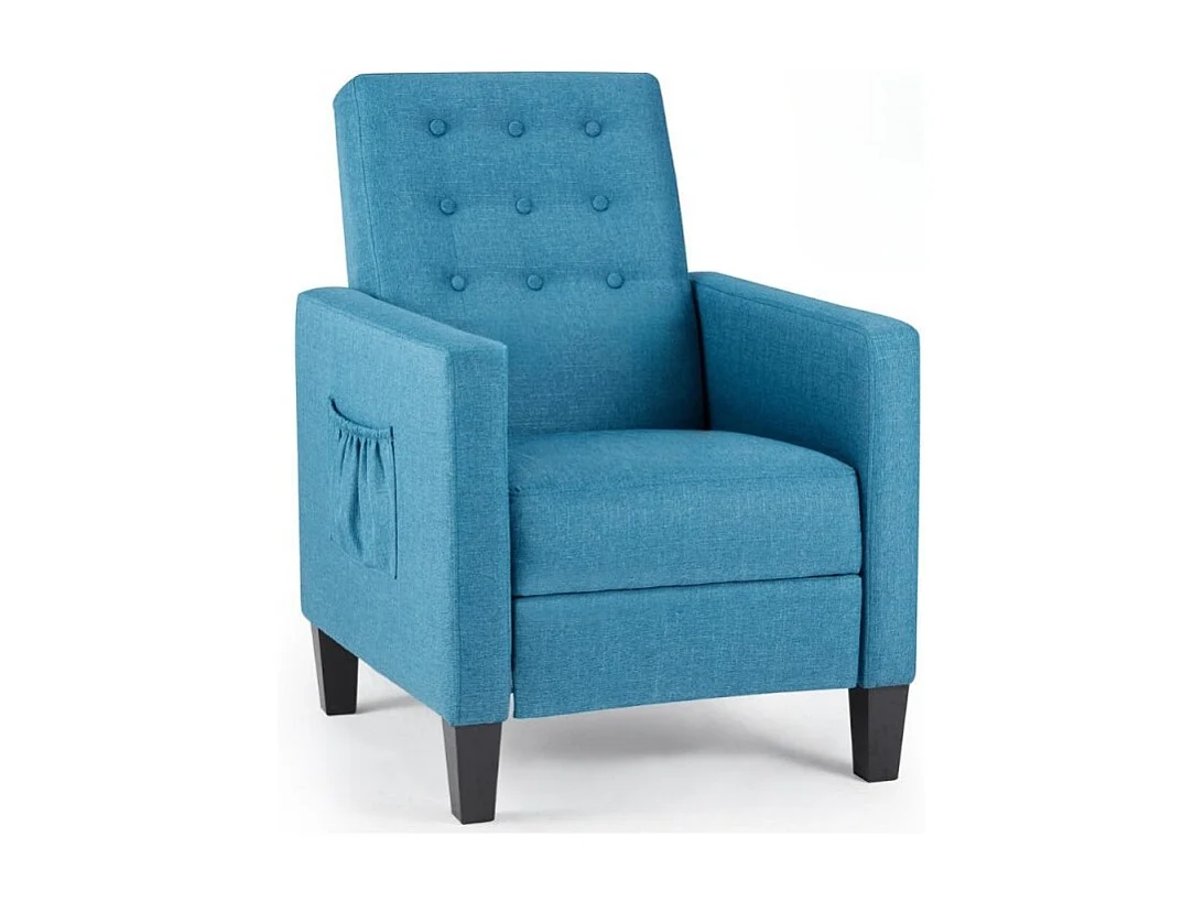 Poltrona recliner con massaggio Malea tessuto blu