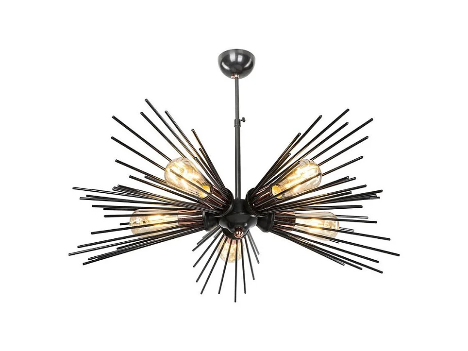 Lampada a sospensione a 5 luci metallo nero Salem MDL3806