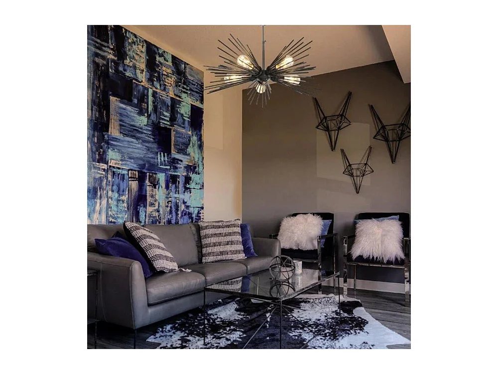 Lampada a sospensione a 5 luci metallo nero Salem MDL3806