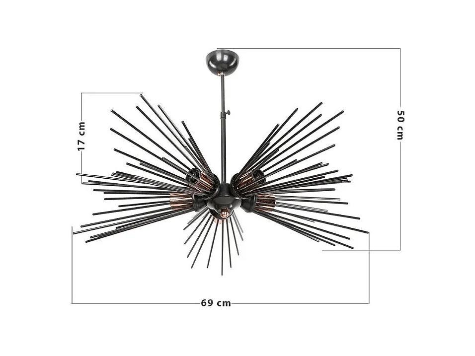 Lampada a sospensione a 5 luci metallo nero Salem MDL3806
