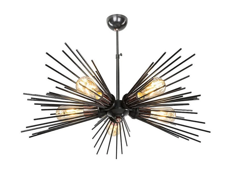 Lampada a sospensione a 5 luci metallo nero Salem MDL3806