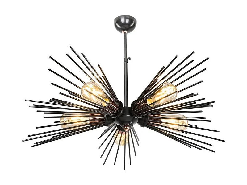 Lampada a sospensione a 5 luci metallo nero Salem MDL3806