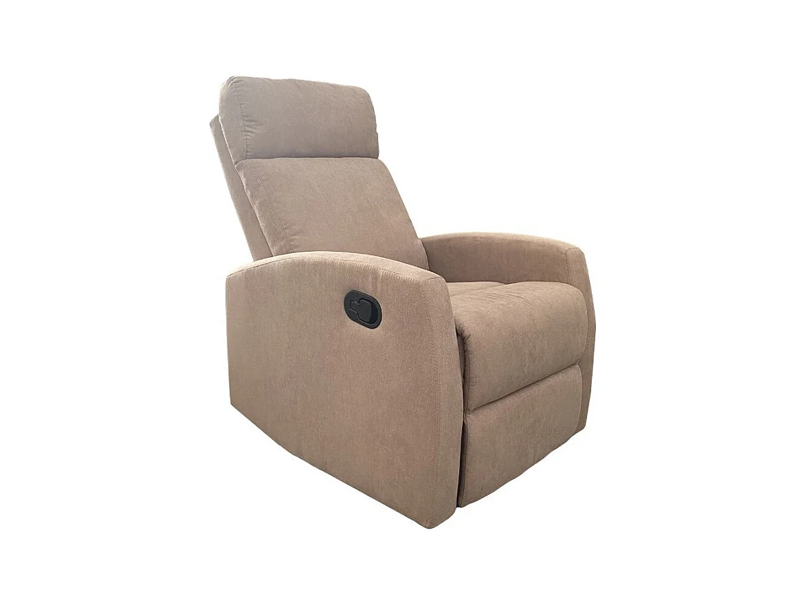 Poltrona relax manuale in tessuto tortora  77 x 93 x 106 cm