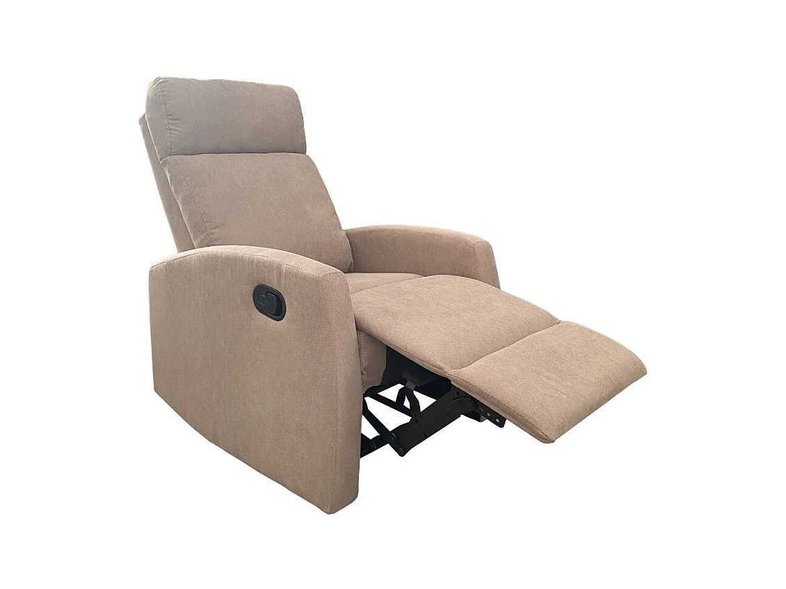 Poltrona relax manuale in tessuto tortora  77 x 93 x 106 cm