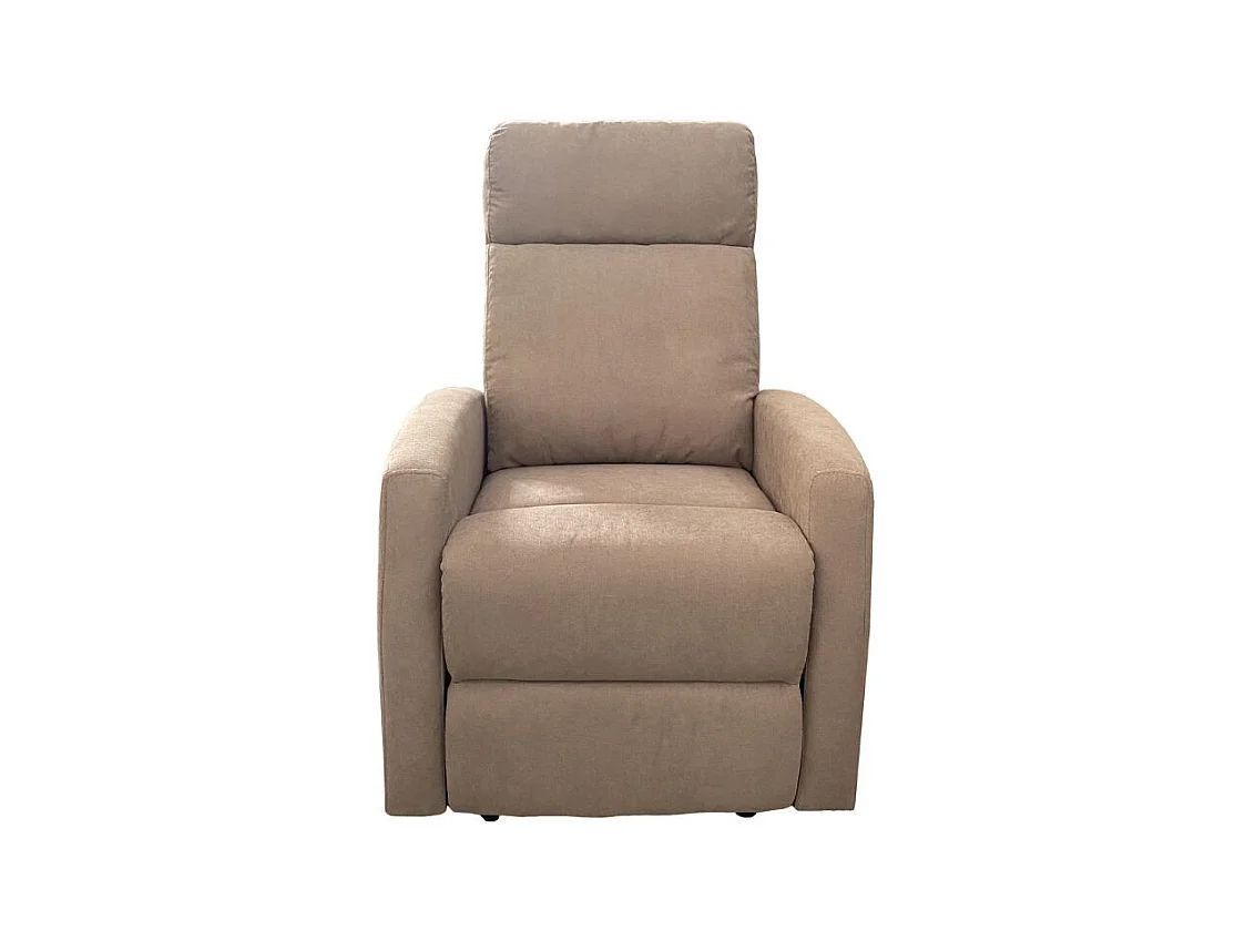 Poltrona relax manuale in tessuto tortora  77 x 93 x 106 cm