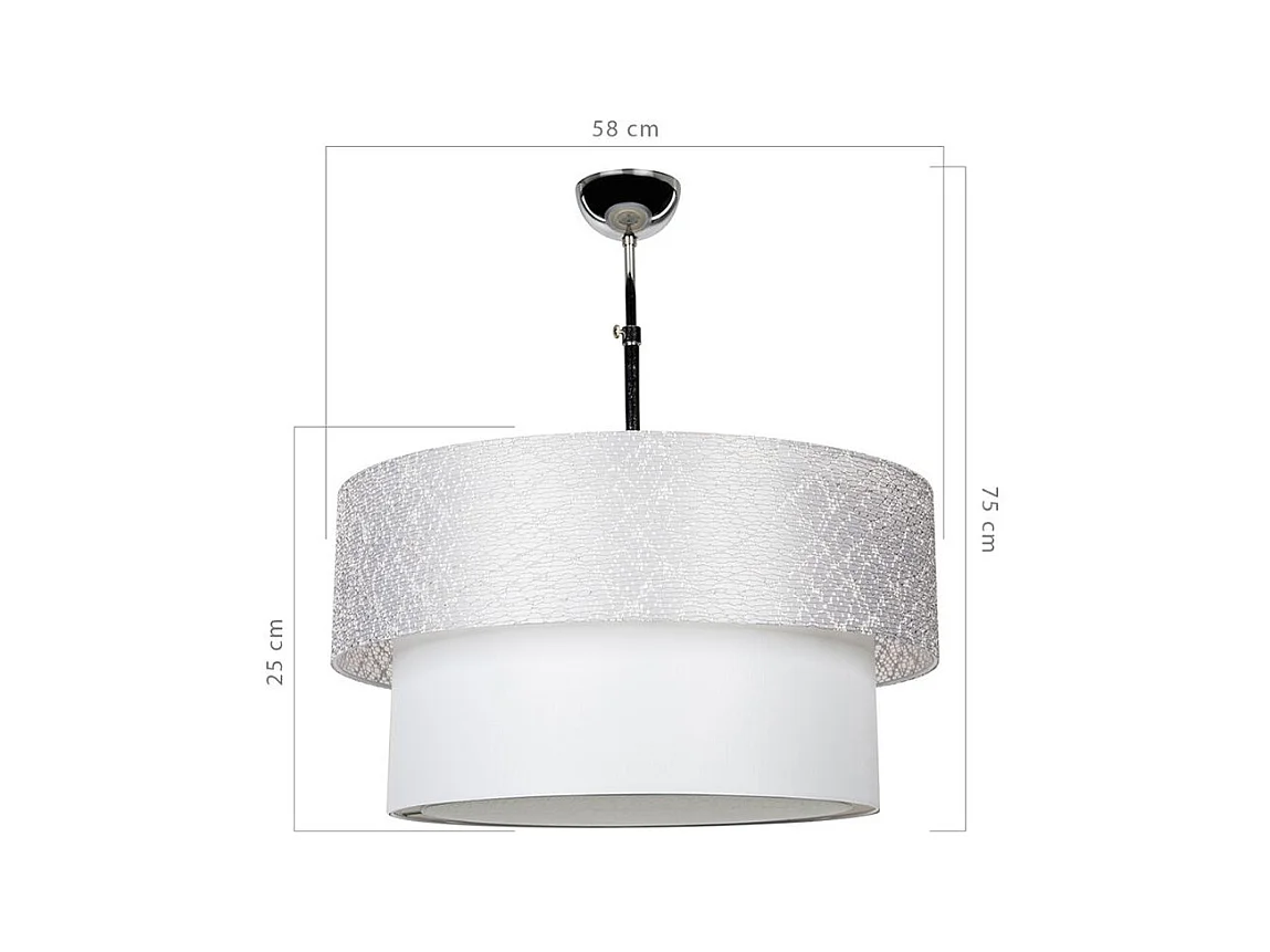 Lampada a sospensione in tessuto Polo MDL2749 colore grigio