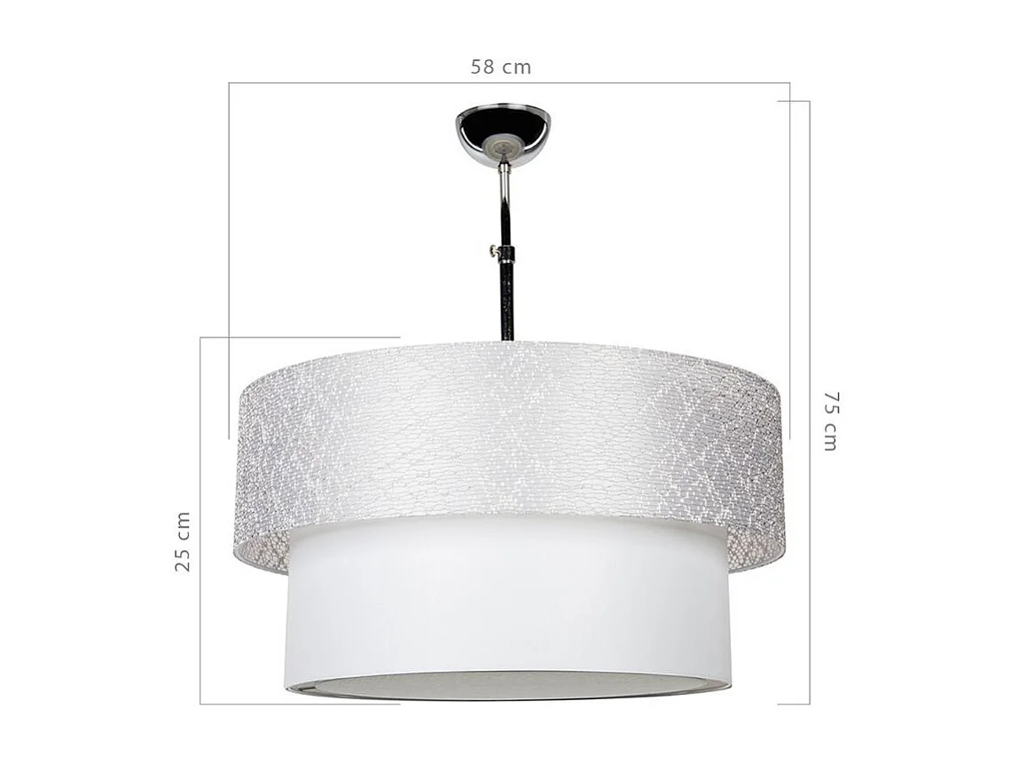 Lampada a sospensione in tessuto Polo MDL2749 colore grigio