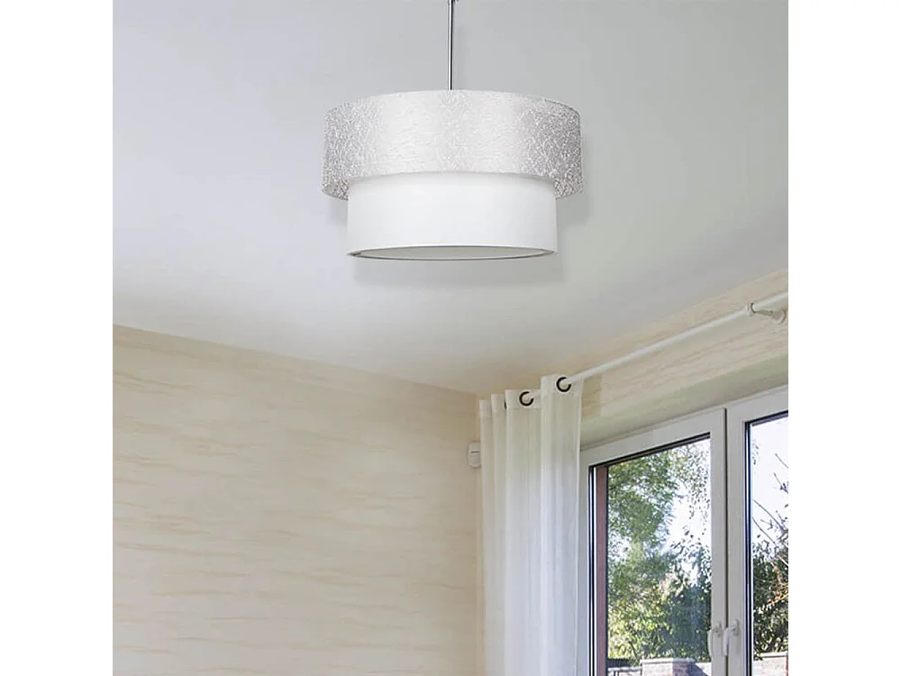 Lampada a sospensione in tessuto Polo MDL2749 colore grigio