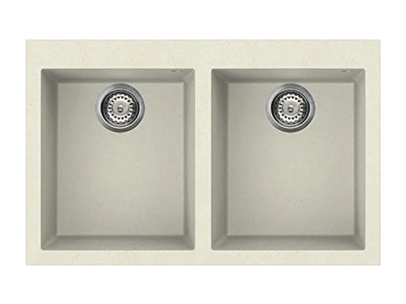 Lavello incasso 2 vasche 79x50 Smeg VZ3434P panna