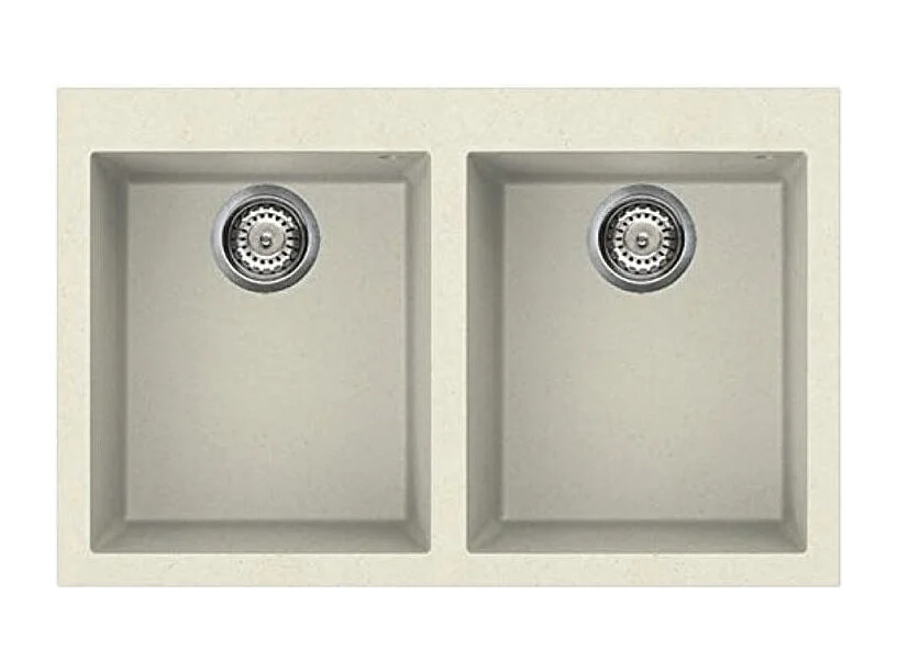 Lavello incasso 2 vasche 79x50 Smeg VZ3434P panna