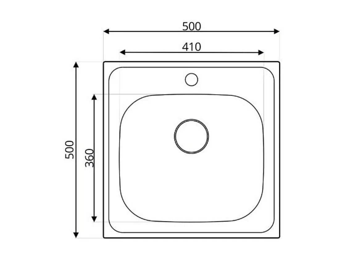 Lavello monovasca incasso monostampo N24435AS 50x50