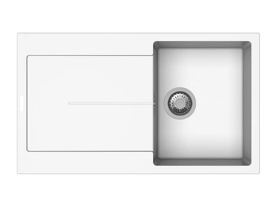 Lavello cucina vasca e gocciolatoio bianco 86x50 Enigma D100