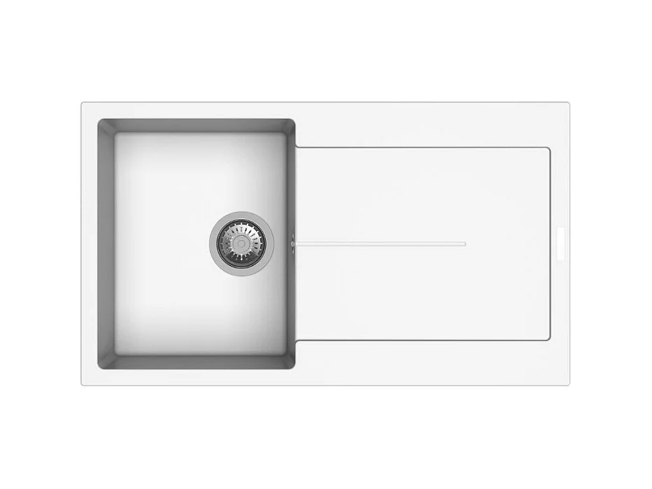 Lavello cucina vasca e gocciolatoio bianco 86x50 Enigma D100