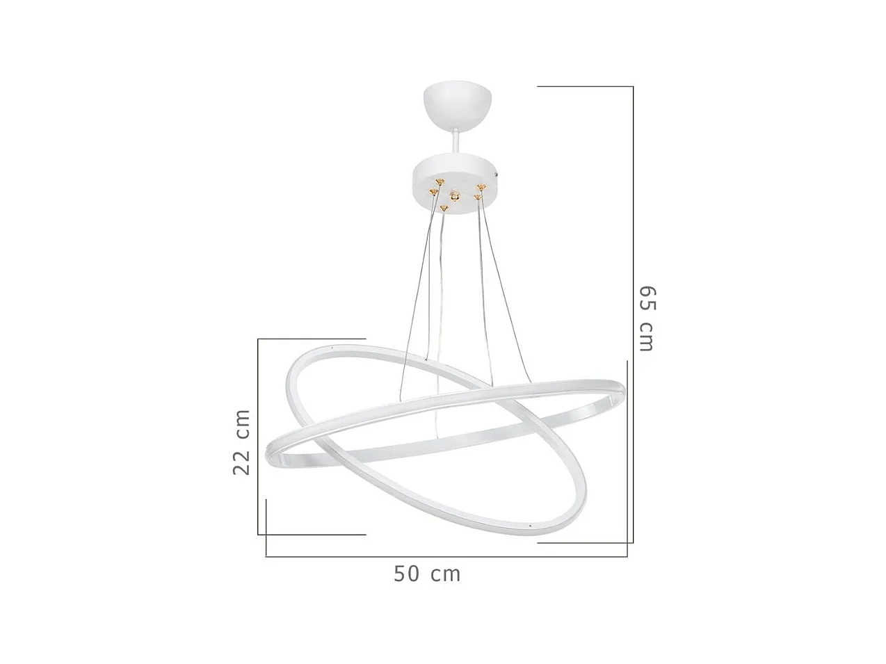 Lampada a sospensione due anelli LED Muso MDL4438 colore bianco