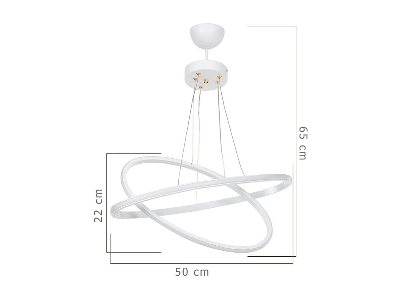 Lampada a sospensione due anelli LED Muso MDL4438 colore bianco