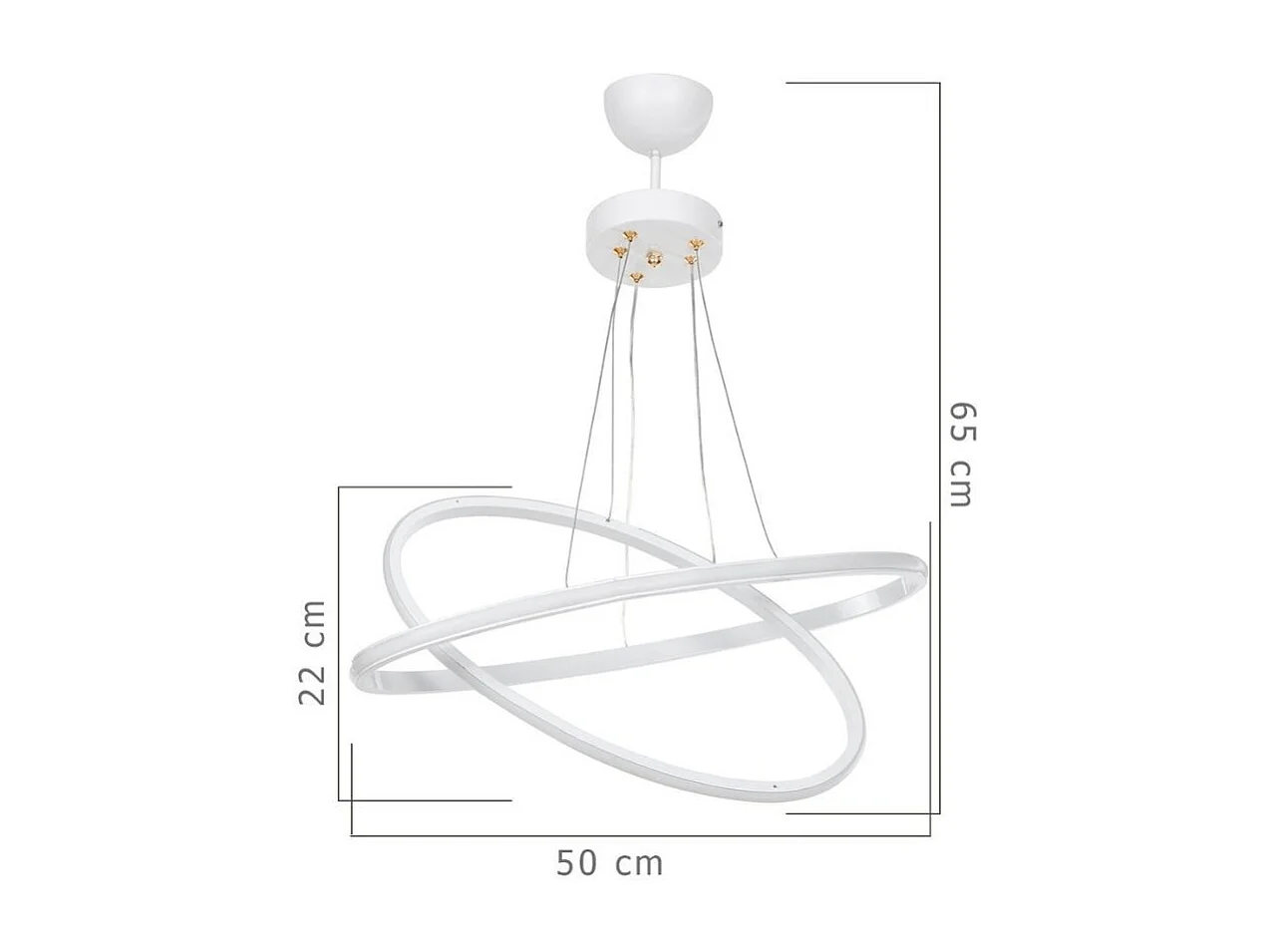 Lampada a sospensione due anelli LED Muso MDL4438 colore bianco