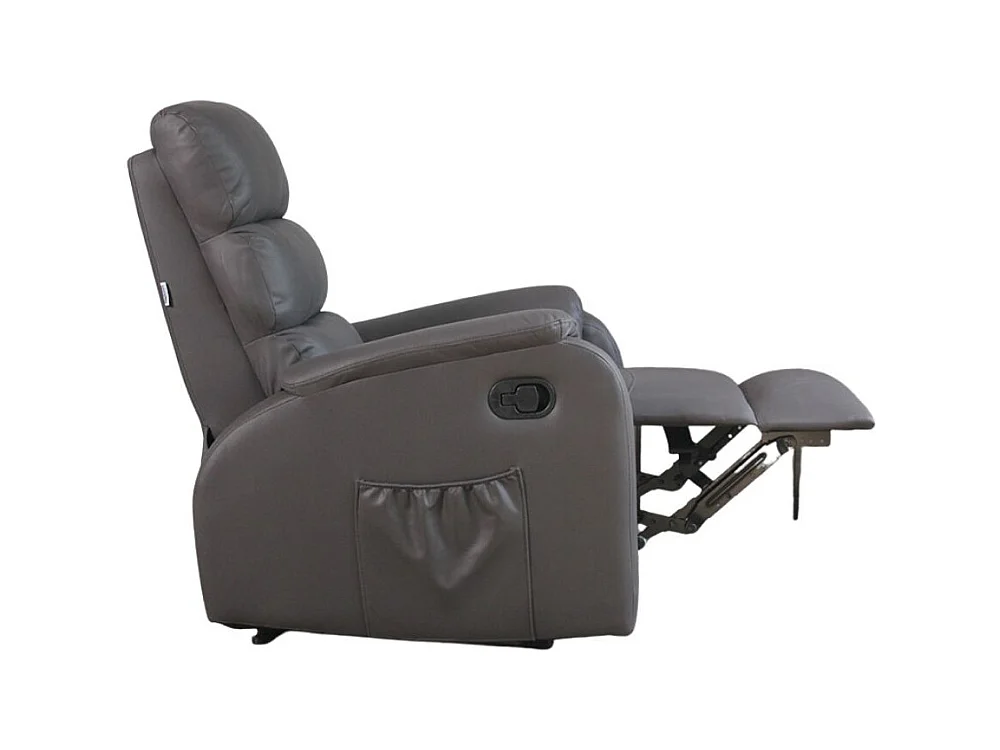 Poltrona relax manuale con 8 punti di massaggio Futura ecopelle grigio