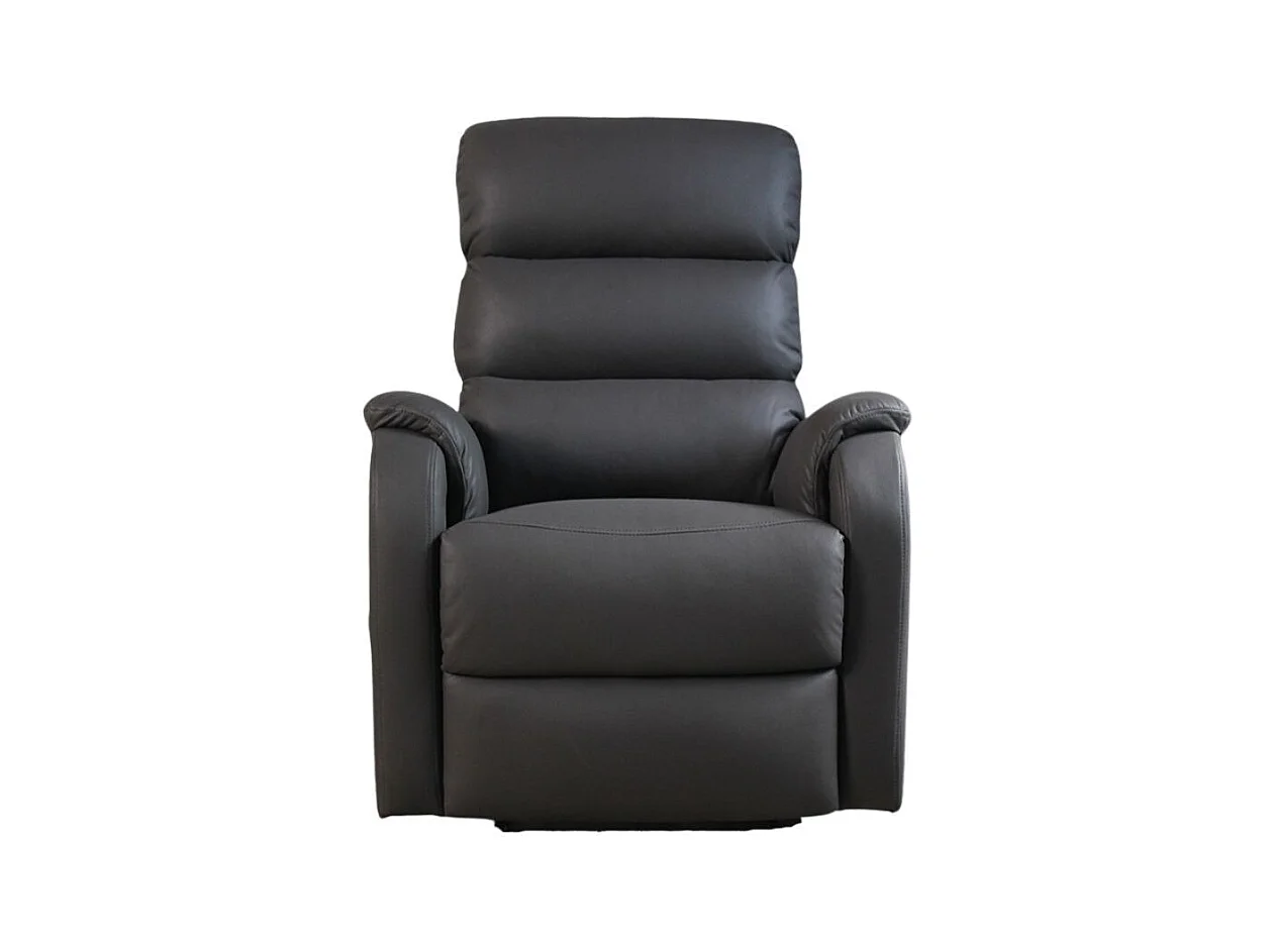 Poltrona relax manuale con 8 punti di massaggio Futura ecopelle grigio