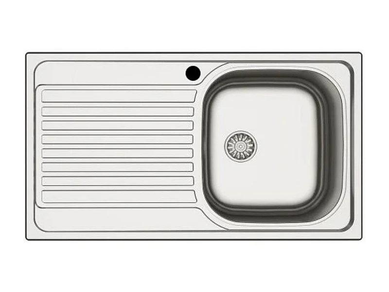 Lavello incasso cucina acciaio 86x50 cm una vasca e gocciolatoio sinistro MP861VSX