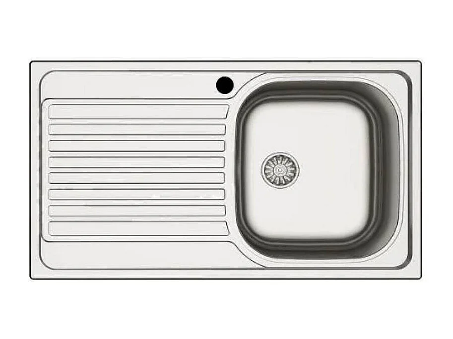 Lavello incasso cucina acciaio 86x50 cm una vasca e gocciolatoio sinistro MP861VSX