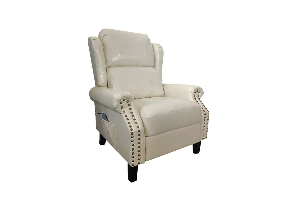 Poltrona con massaggio e schienale riscaldabile Wing ecopelle beige