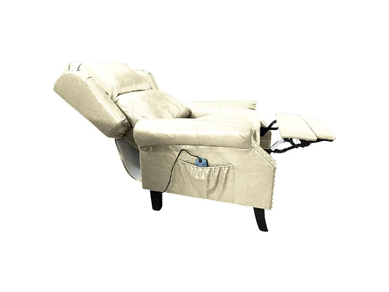 Poltrona con massaggio e schienale riscaldabile Wing ecopelle beige