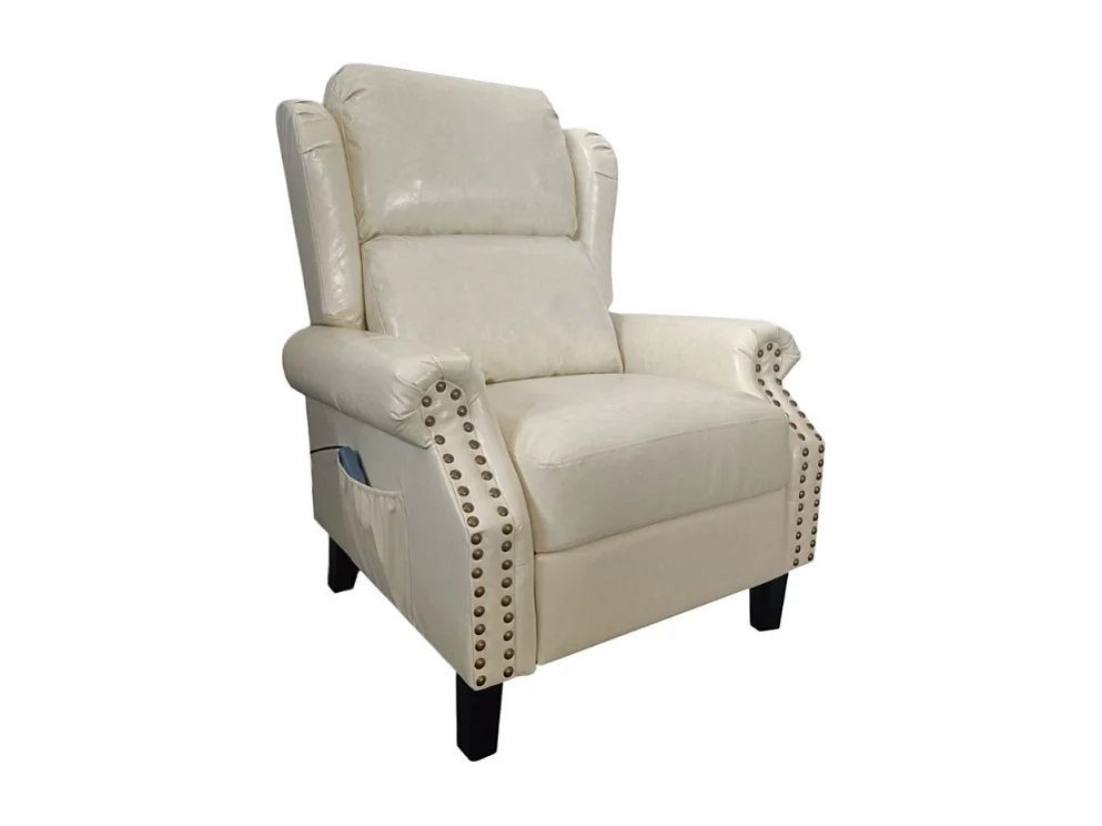 Poltrona con massaggio e schienale riscaldabile Wing ecopelle beige